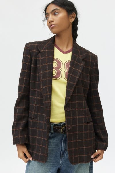 Vintage By UO Oversized Check Blazer