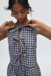 Thumbnail View 2: Motel Prelith Tie-Front Bow Gingham Midi Dress