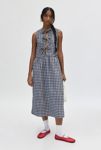 Thumbnail View 5: Motel Prelith Tie-Front Bow Gingham Midi Dress