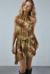 Thumbnail View 1: Ecote Delphone Leopard Asymmetric Halter Mini Dress