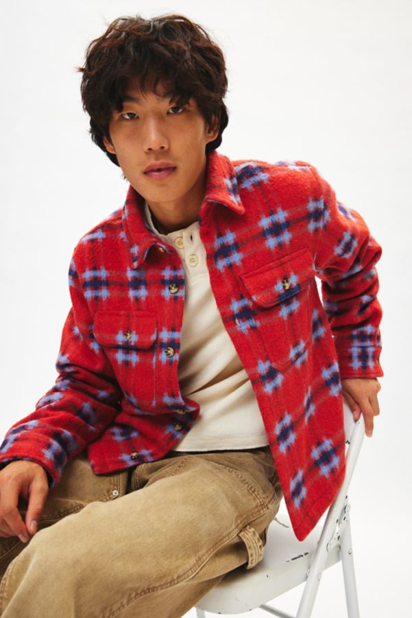 Slide View: 4: BDG Cabin Plaid Long Sleeve Overshirt