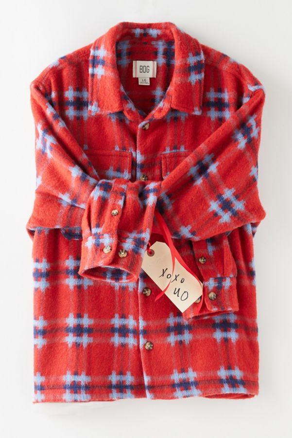 Slide View: 6: BDG Cabin Plaid Long Sleeve Overshirt