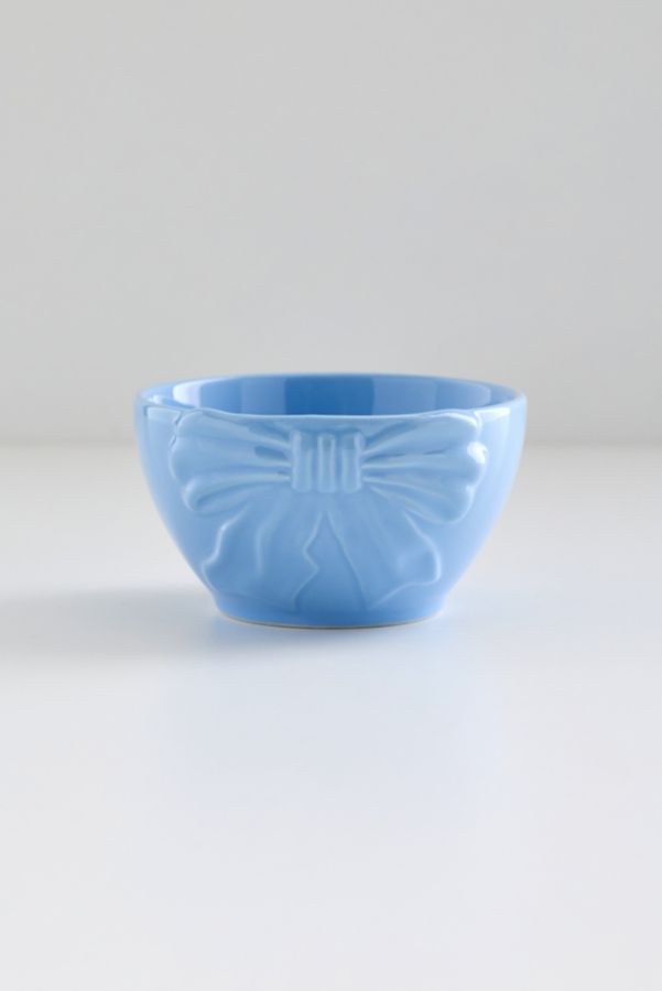 Slide View: 2: Bow Textured Ceramic Snack Bowl