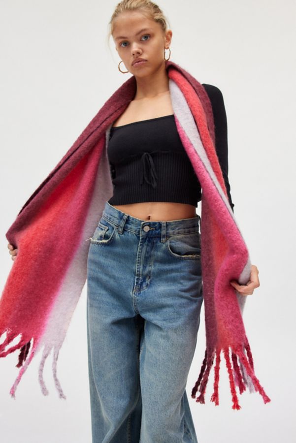 Slide View: 1: Ombre Striped Woven Scarf