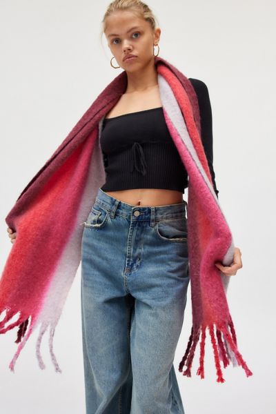 Ombre Striped Woven Scarf