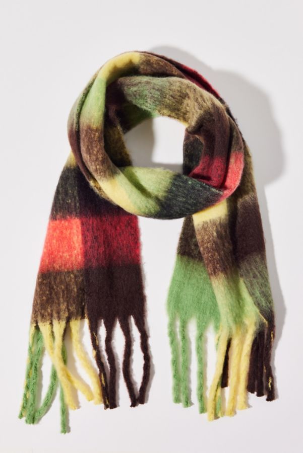 Slide View: 2: Plaid Woven Oversized Scarf