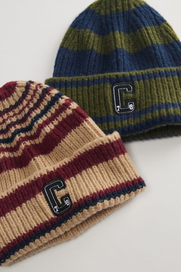 Slide View: 1: Chaps Stripe Cuffed Beanie