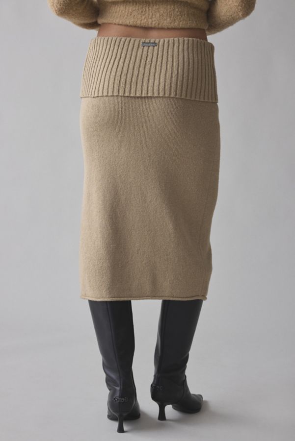 Slide View: 4: House Of Sunny Courtney Towelling Foldiver Knit Midi Skirt