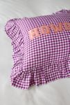 Thumbnail View 3: Gingham Howdy Slogan Text Ruffle Throw Pillow