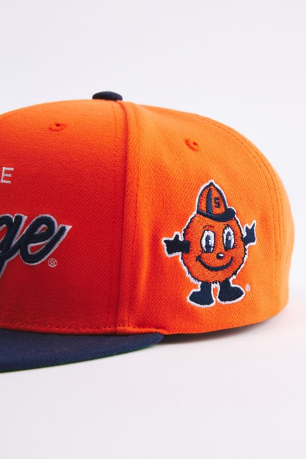 Slide View: 2: Mitchell & Ness Syracuse Orange Script Snapback Hat