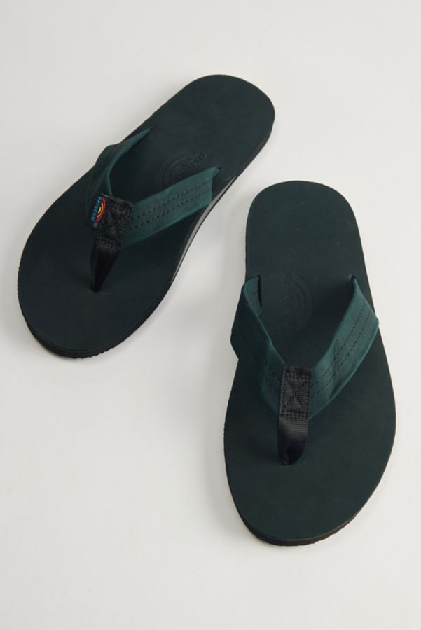 Slide View: 1: Rainbow Men's Leather Single Layer Flip Flop Sandal