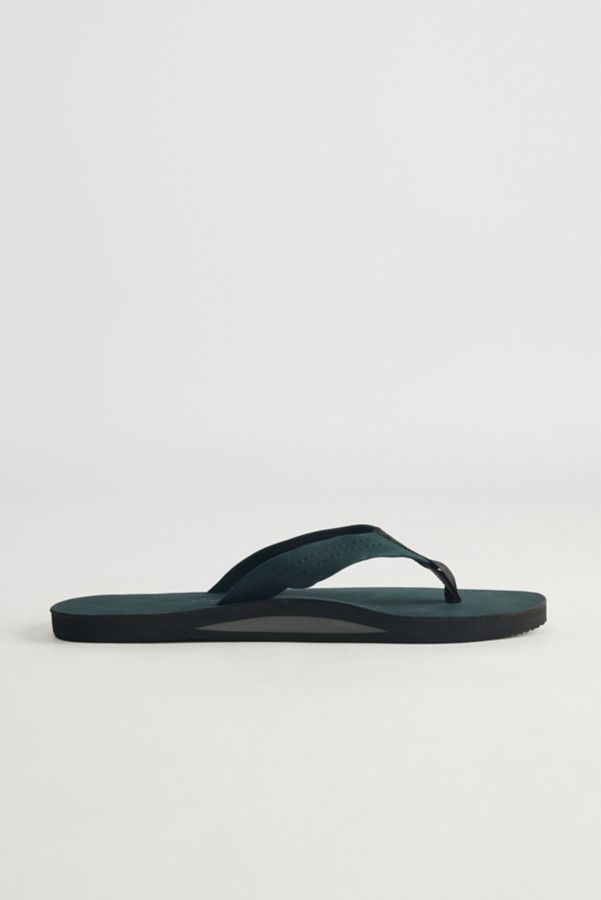 Slide View: 2: Rainbow Men's Leather Single Layer Flip Flop Sandal