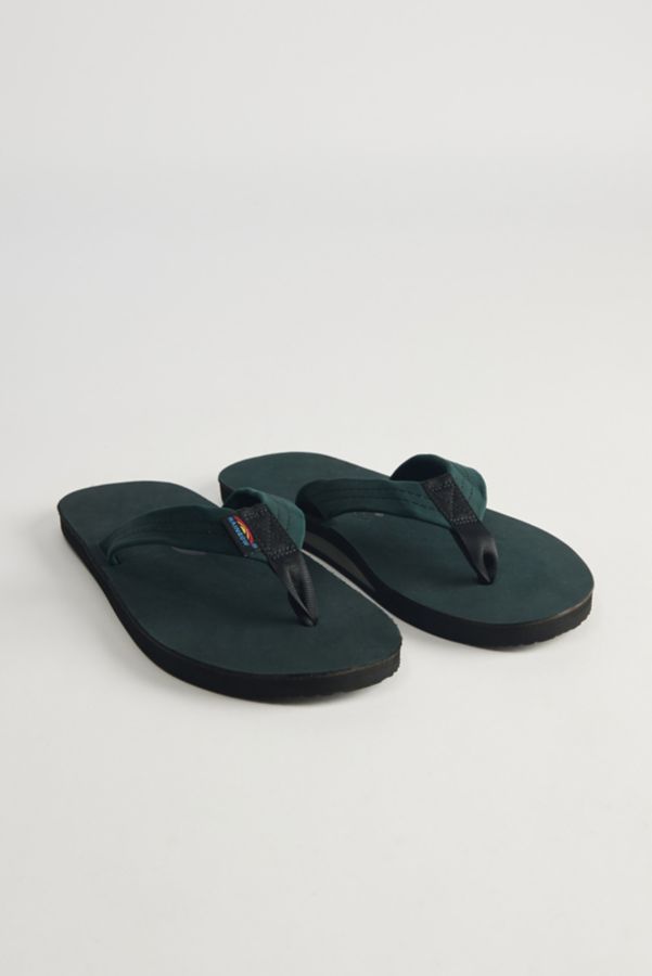 Slide View: 3: Rainbow Men's Leather Single Layer Flip Flop Sandal