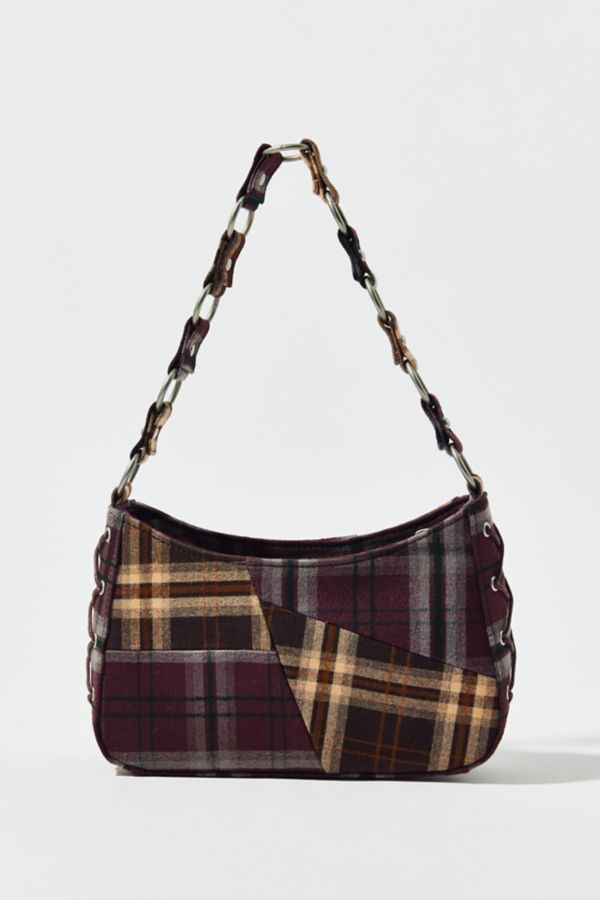 Slide View: 5: Silence + Noise Kez Plaid Laced Shoulder Bag