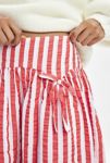 Thumbnail View 3: Neon Rose Ruby Striped Cotton Drop Waist Midi Skirt