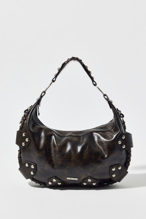 Slide View: 2: Silence + Noise Floral Studded Hobo Bag