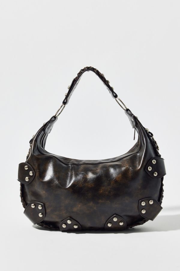 Slide View: 5: Silence + Noise Floral Studded Hobo Bag