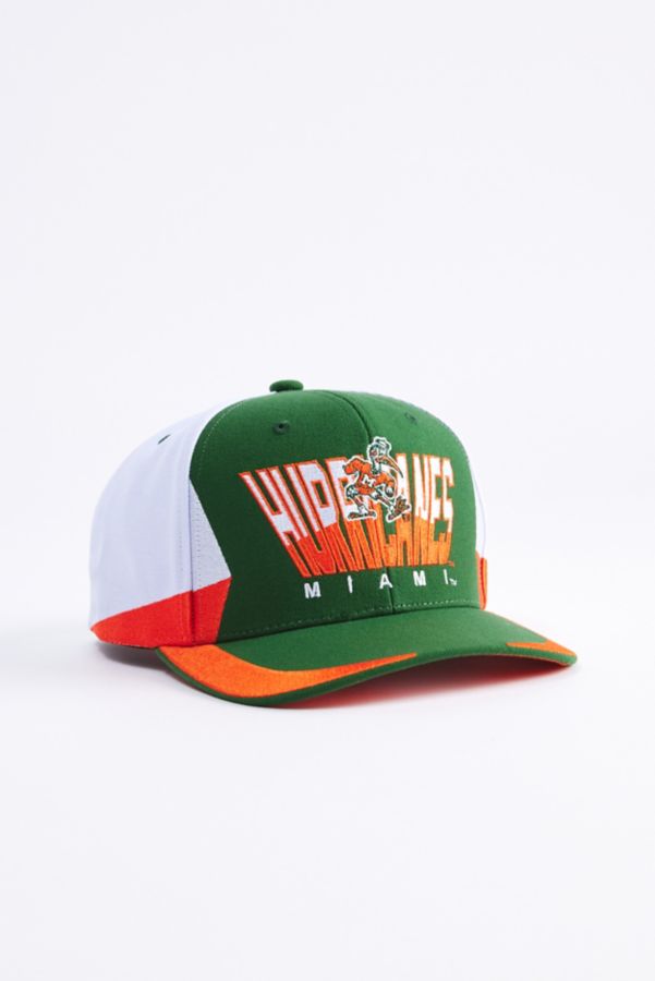 Slide View: 1: Mitchell & Ness NCAA Miami Hurricanes Retrodome Pro Snapback Hat