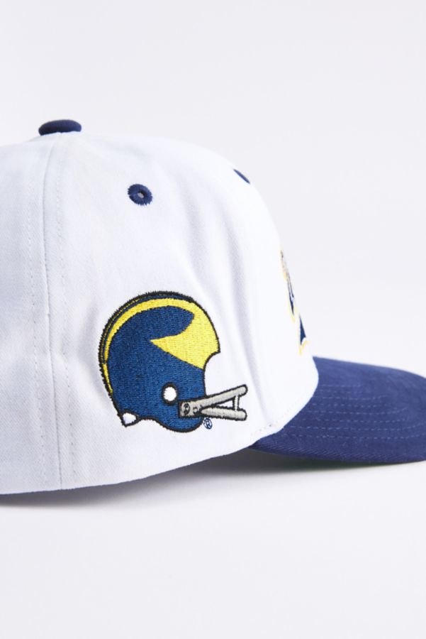 Slide View: 2: Mitchell & Ness NCAA Michigan Wolverines Tailsweep Pro Snapback Hat