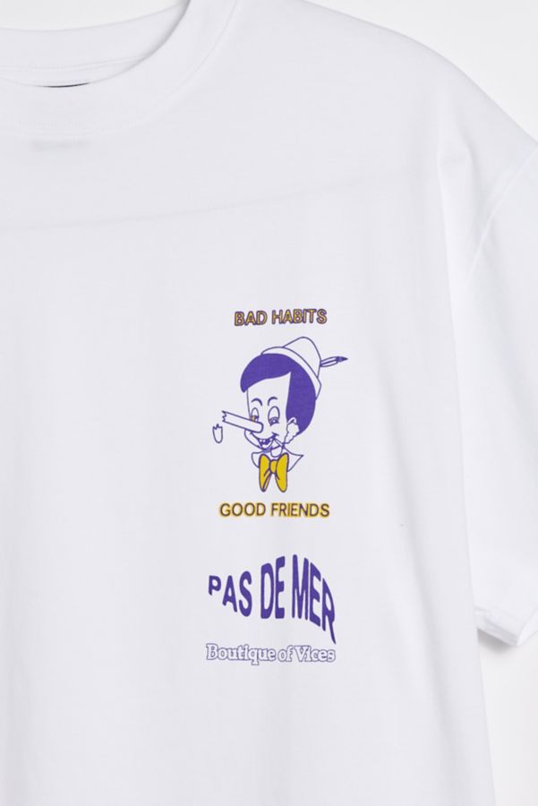 Slide View: 2: T-shirt Graphique Pas de Mer Mauvaises Habitudes