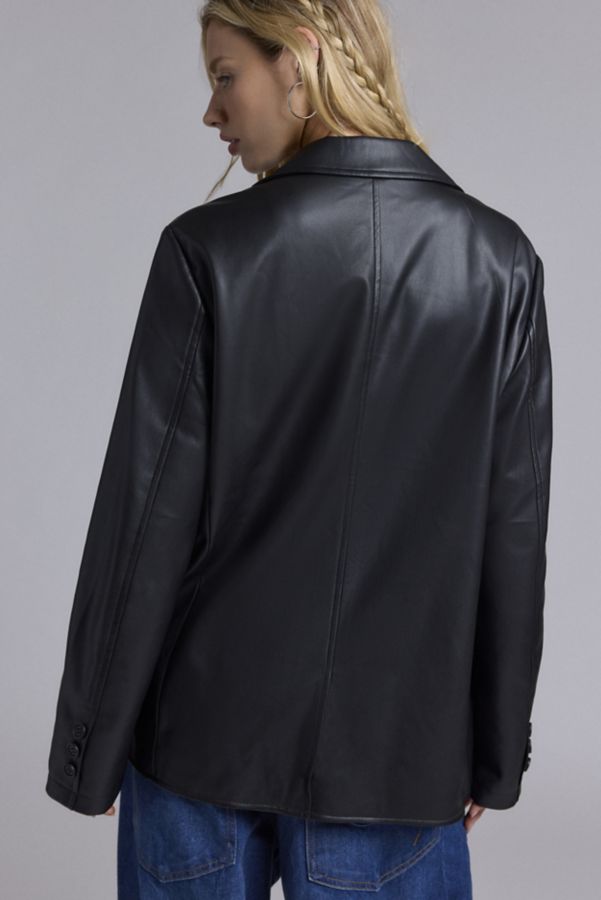 Slide View: 4: Silence + Noise Lexi Oversized Faux Leather Blazer