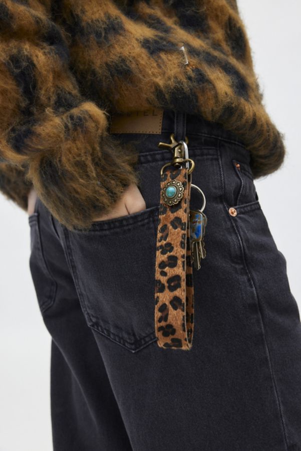 Slide View: 1: Western Animal Print Pony Hair Keychain