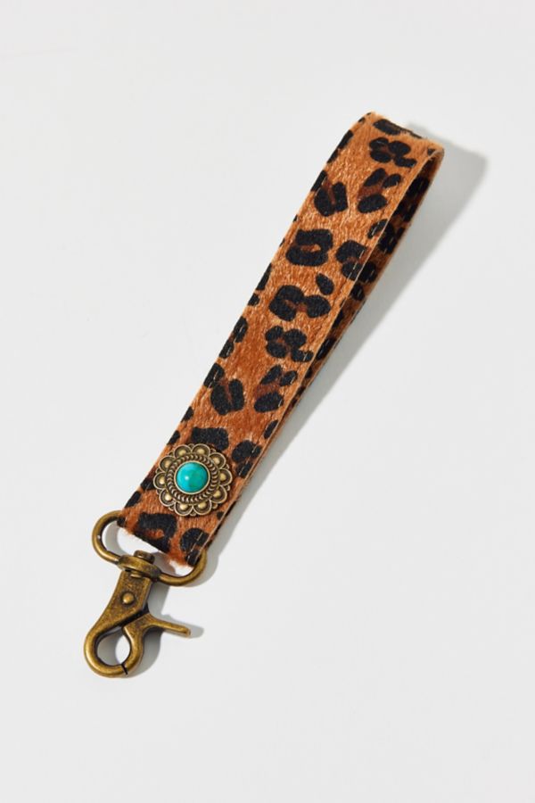 Slide View: 2: Western Animal Print Pony Hair Keychain