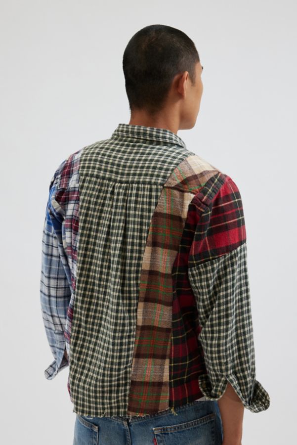 Slide View: 4: Urban Renewal Remade Spliced Flannel Long Sleeve Button-Down Shirt