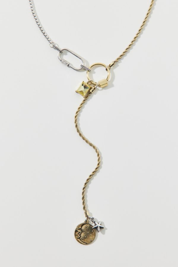 Slide View: 3: Mixed Metal Toggle Necklace