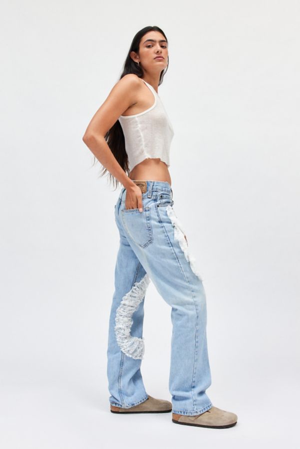 Slide View: 4: Urban Renewal Remade Lace Ruffle Applique Jean