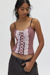 Thumbnail View 1: Kimchi Blue Aubrey Mesh Corset Lace Up Cami