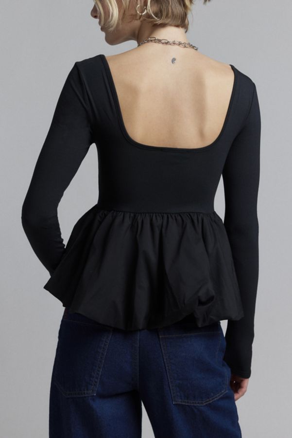 Slide View: 3: Silence + Noise Bubble Bottom Long Sleeve Top