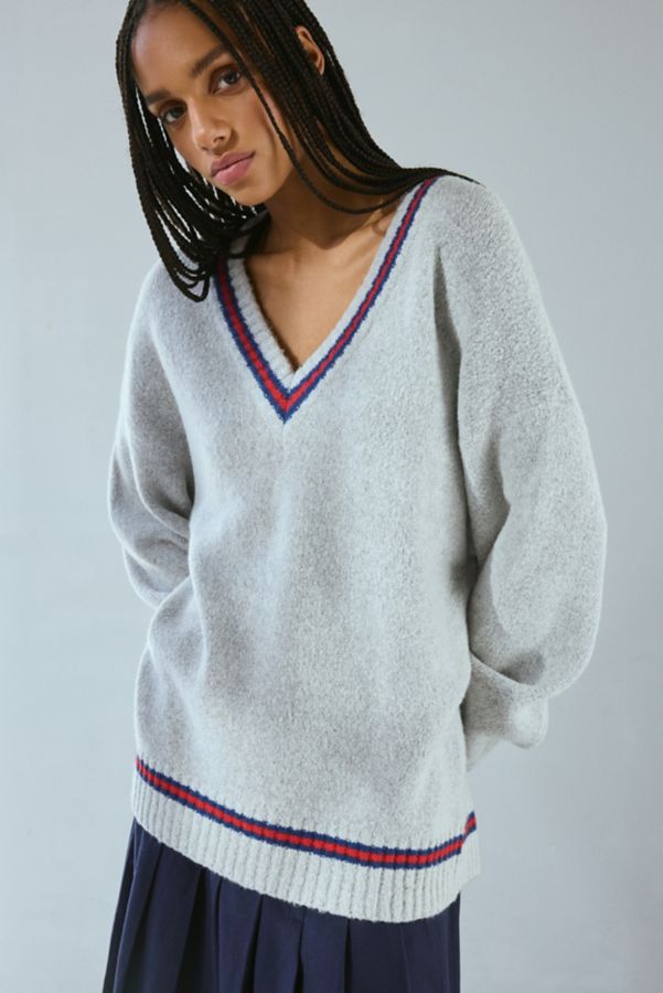 Slide View: 2: Neon Rose Lorelei Oversized V-Neck Sweater