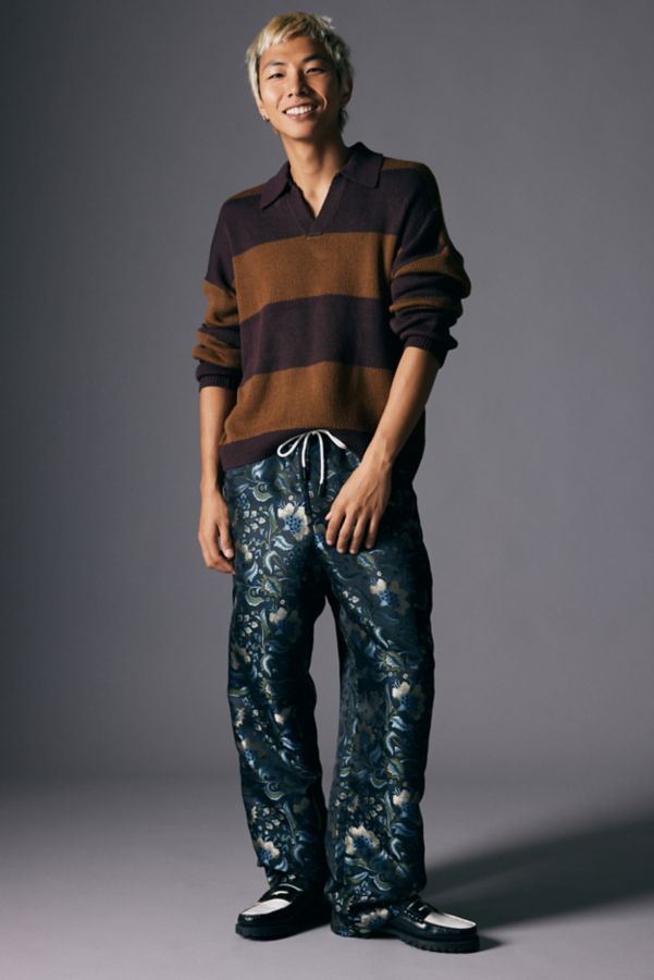 Slide View: 2: UO Shiny Jacquard Beach Pant