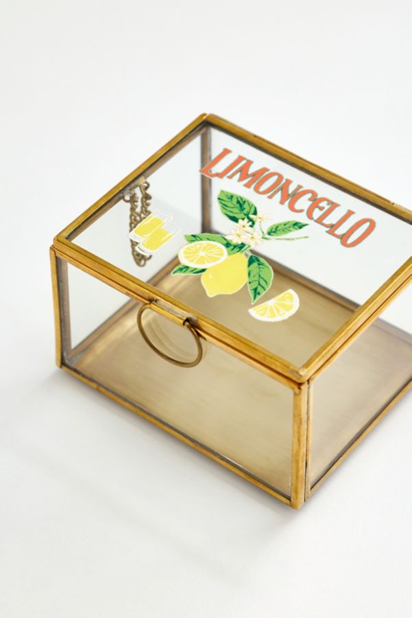 Slide View: 2: Citrus Spritz Printed Glass Trinket Box