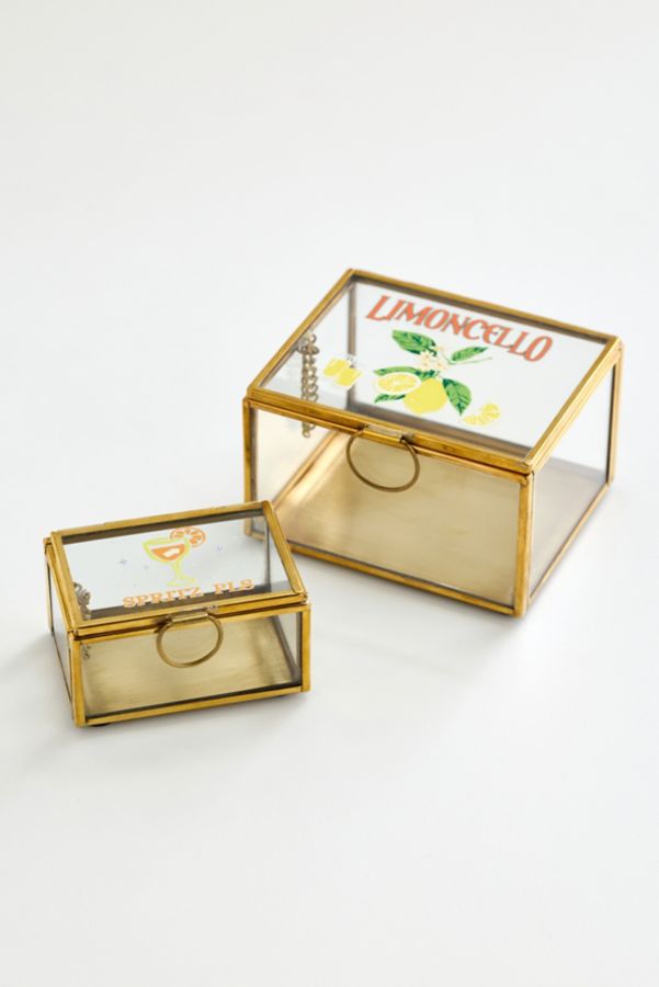 Slide View: 4: Citrus Spritz Printed Glass Trinket Box