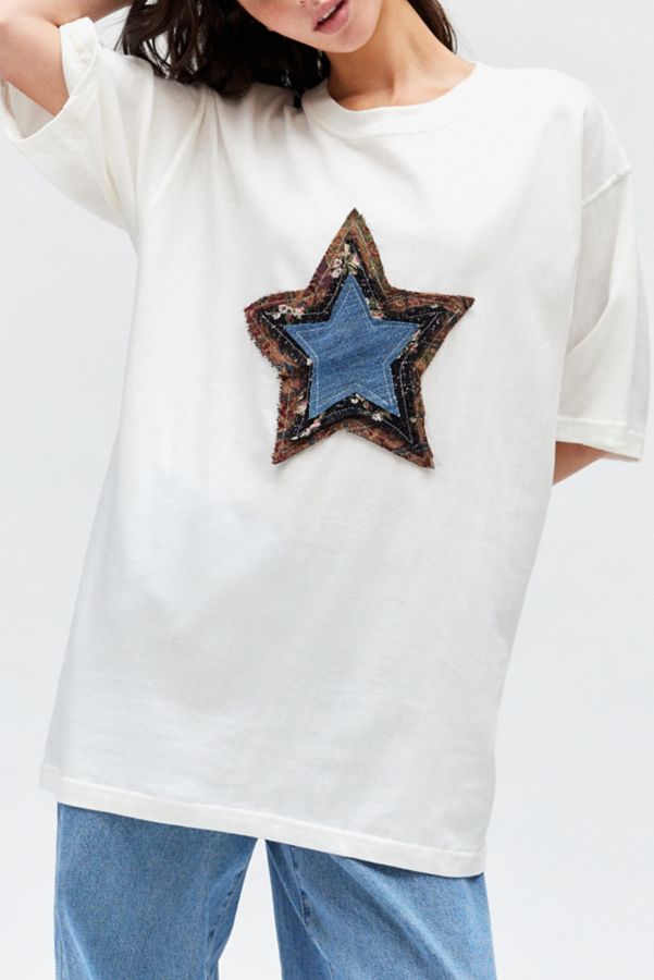 Slide View: 2: Urban Renewal Remade Layered Star Applique Tee