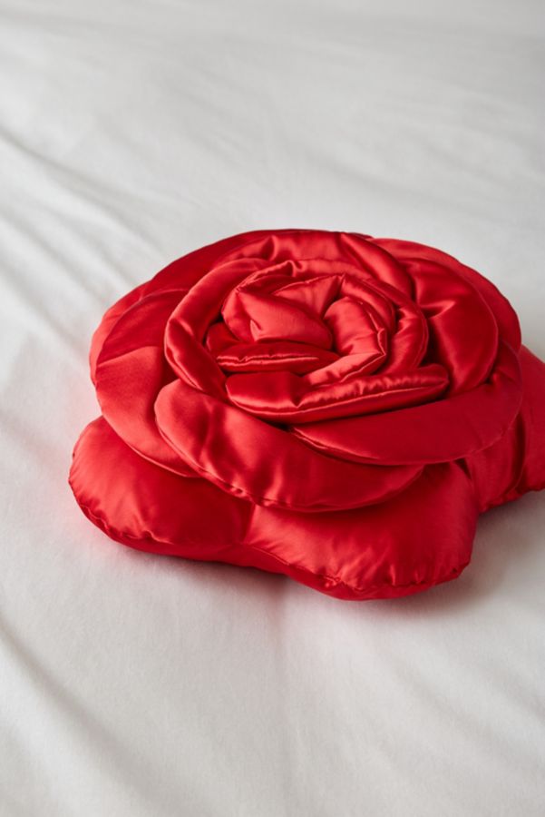 Slide View: 3: Layered Rose Satin Throw Pillow