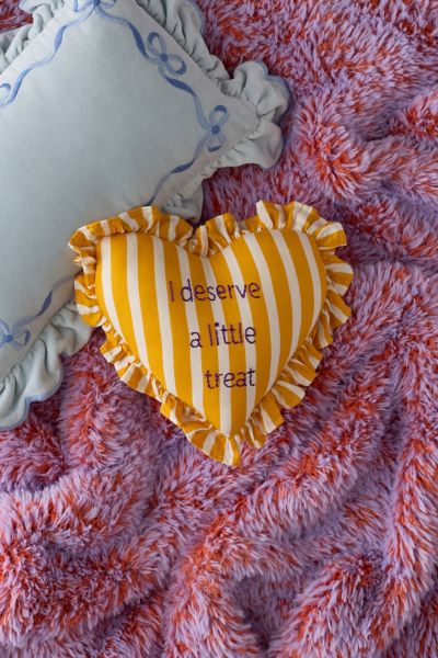 Little Treat Ruffle Heart Throw Pillow