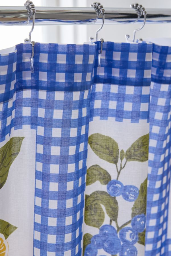 Slide View: 3: Gingham Fruit Patterned Shower Curtain