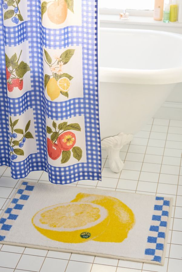 Slide View: 1: Fruit Picnic Plush Printed Bath Mat