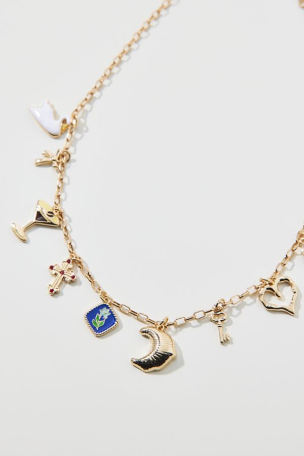 Slide View: 3: Danika Enameled Charm Necklace