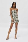 Thumbnail View 4: Silence + Noise Jessie Sequin Zebra Print Strapless Mini Dress