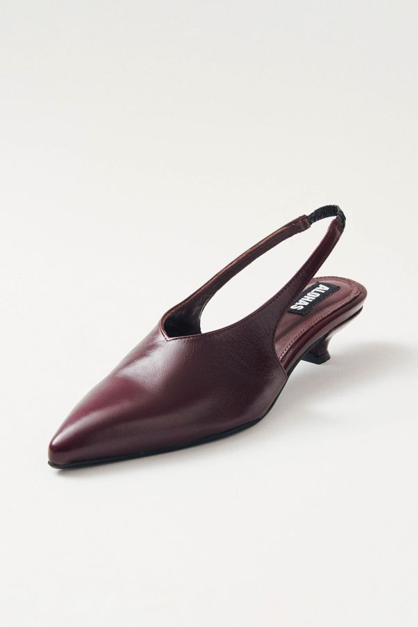 Slide View: 2: ALOHAS Eros Leather Slingback Kitten Heel