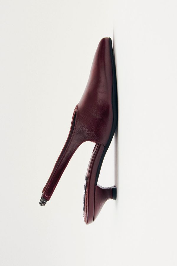 Slide View: 4: ALOHAS Eros Leather Slingback Kitten Heel