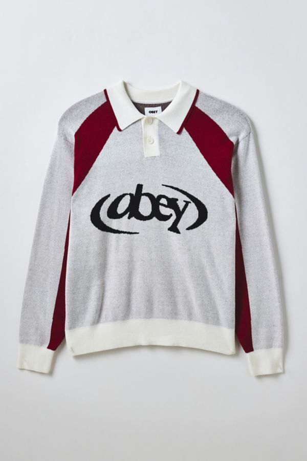 Slide View: 2: OBEY Soccer Logo Polo Sweater