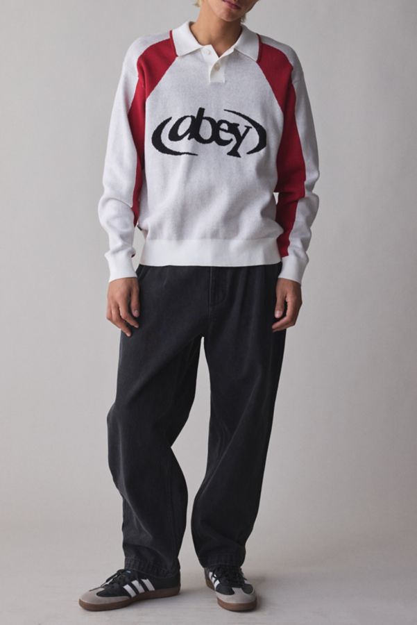 Slide View: 3: OBEY Soccer Logo Polo Sweater