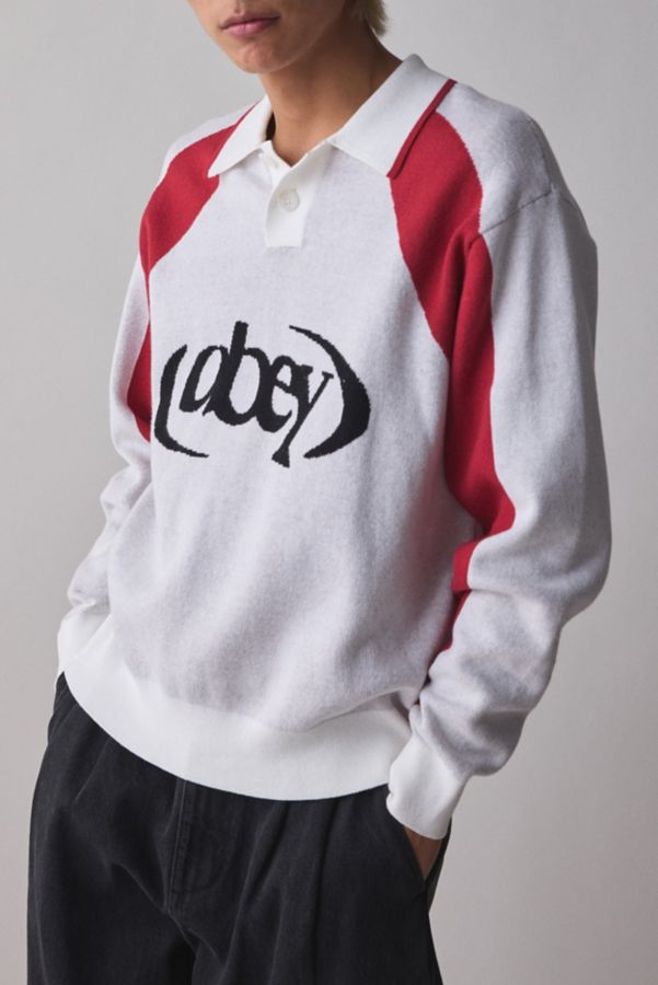 Slide View: 6: OBEY Soccer Logo Polo Sweater