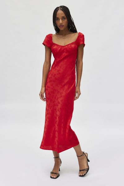 Robe Mi-Longue Kiss The Sky Bella Rossa Flora en Satin Jacquard