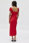 Thumbnail View 4: Kiss The Sky Bella Rossa Flora Jacquard Satin Midi Dress